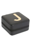 Nordstrom Initial Square Jewelry Box In J- Black- Gold
