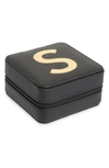 Nordstrom Initial Square Jewelry Box In S- Black- Gold