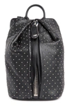 Aimee Kestenberg Tamitha Novelty Leather & Genuine Calf Hair Mini Backpack In Black W/ Shiny Silver Studs