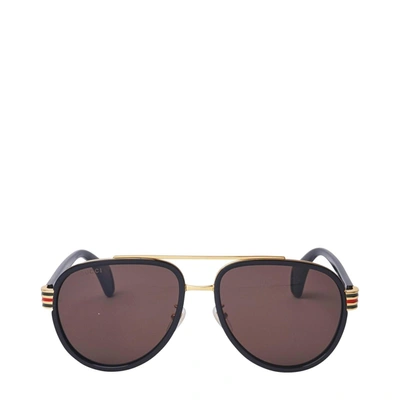 Gucci Gg0447s Black Male Sunglasses In .