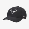 Nike Court Aerobill Rafa Heritage86 Tennis Hat In Black,metallic Silver