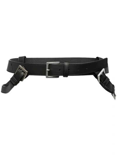 Jacquemus Leather Harness Belt In Black