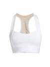 Heroine Sport Two-tone Metallic Racer Bra In 100 White