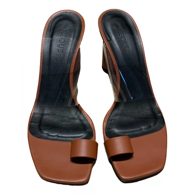 Pre-owned Neous Leather Sandals In Brown