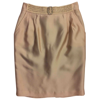 Pre-owned Blumarine Silk Skirt In Beige