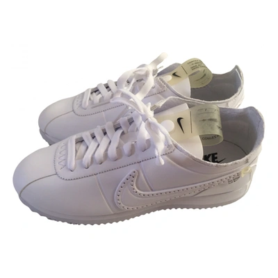 Pre-owned Nike Cortez Leather Trainers In White