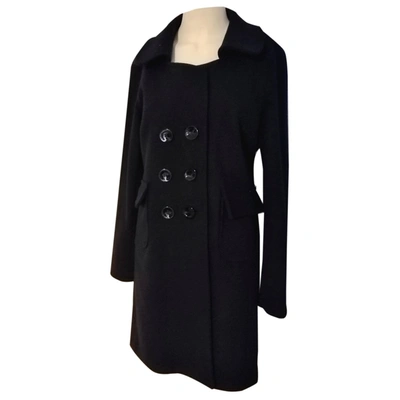 Pre-owned Denny Rose Wool Coat In Black