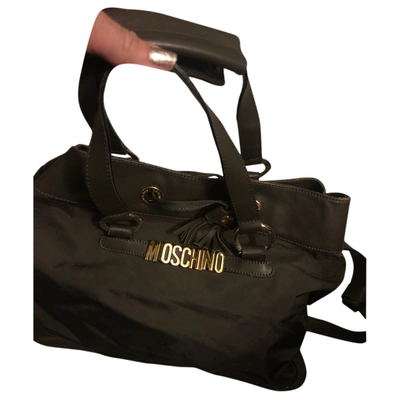 Pre-owned Moschino Leather Handbag In Khaki
