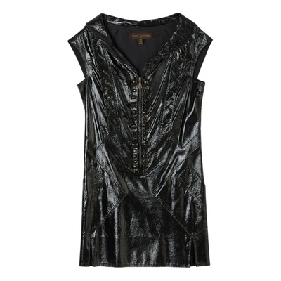 Pre-owned Louis Vuitton Leather Mini Dress In Black