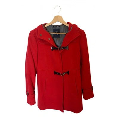 Pre-owned Fay Wool Coat In Red