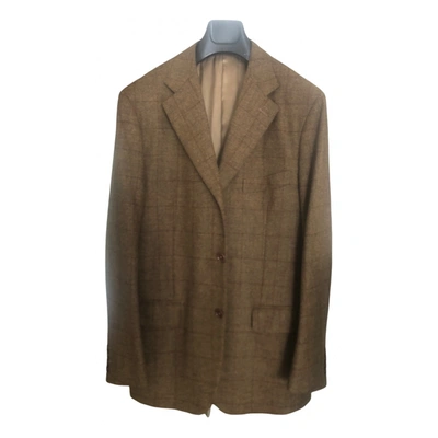 Pre-owned Isaia Wool Vest In Brown