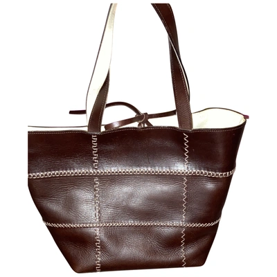 Pre-owned Orciani Leather Handbag In Brown