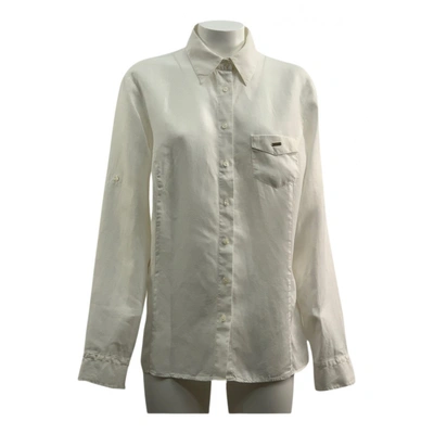 Pre-owned Trussardi Linen Shirt In White