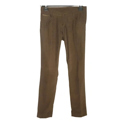 Pre-owned Trussardi Velvet Straight Pants In Brown