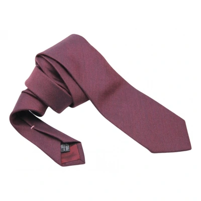 Pre-owned Borrelli Wool Tie In Burgundy