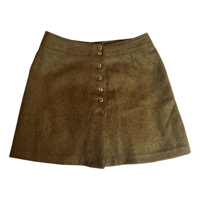 Pre-owned Cacharel Wool Mini Skirt In Green
