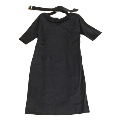 Pre-owned Vera Wang Silk Mid-length Dress In Black