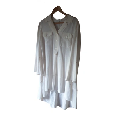 Pre-owned Alberta Ferretti Silk Mid-length Dress In White
