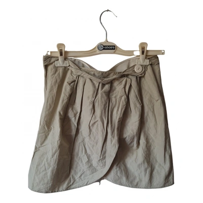 Pre-owned Emporio Armani Mini Skirt In Beige