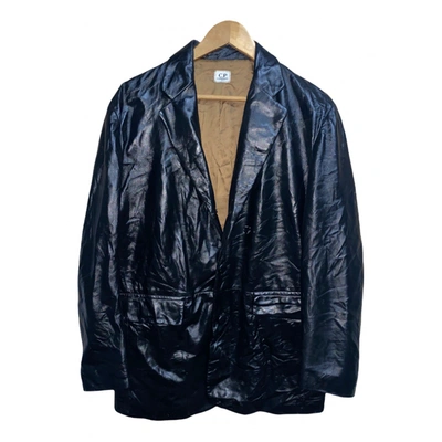 Pre-owned C.p. Company Leather Coat In Black
