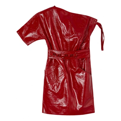 Pre-owned Louis Vuitton Leather Mini Dress In Red