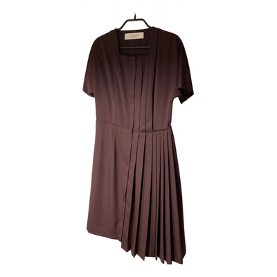 Pre-owned Cacharel Wool Mid-length Dress In Brown