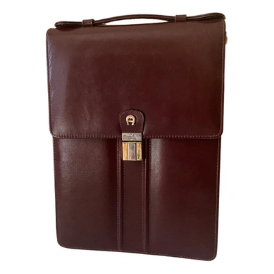 Pre-owned Etienne Aigner Leather Handbag In Burgundy