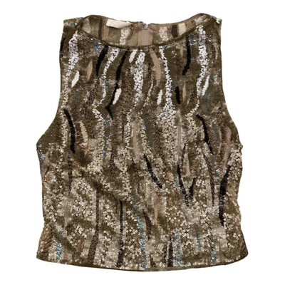 Pre-owned Valentino Glitter Vest In Gold