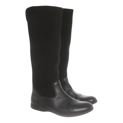 Pre-owned Lacoste Leather Boots In Black