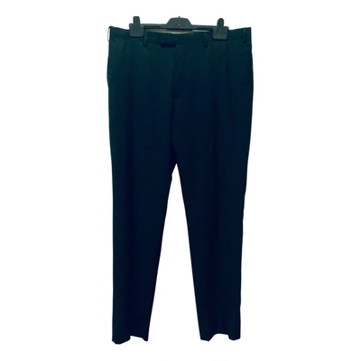 Pre-owned Dkny Wool Trousers In Anthracite