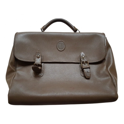 Pre-owned Trussardi Leather 24h Bag In Grey
