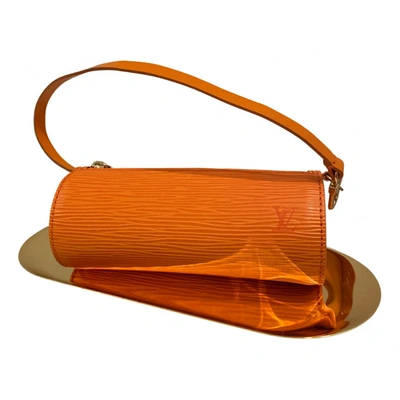 Pre-owned Louis Vuitton Pochette Accessoire Leather Mini Bag In Orange