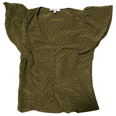 Pre-owned Madewell Silk Blouse In Khaki