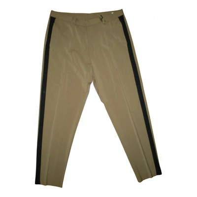 Pre-owned Maison Flaneur Wool Trousers In Camel