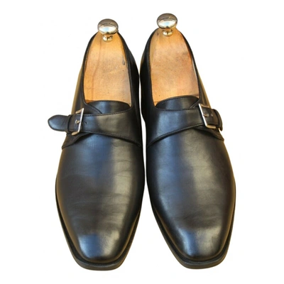 Pre-owned John Lobb Leather Lace Ups In Black