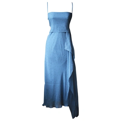 Pre-owned Mason By Michelle Mason Silk Mid-length Dress In Blue