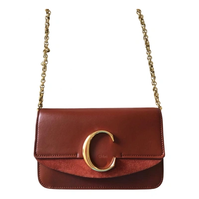 Pre-owned Chloé C Leather Crossbody Bag In Brown