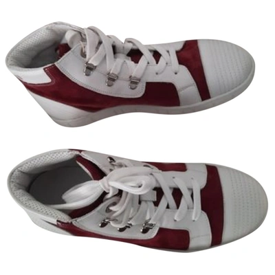 Pre-owned A. Testoni' Leather High Trainers In Multicolour