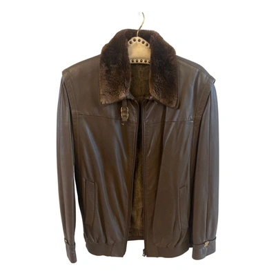 Pre-owned Lanvin Leather Jacket In Brown
