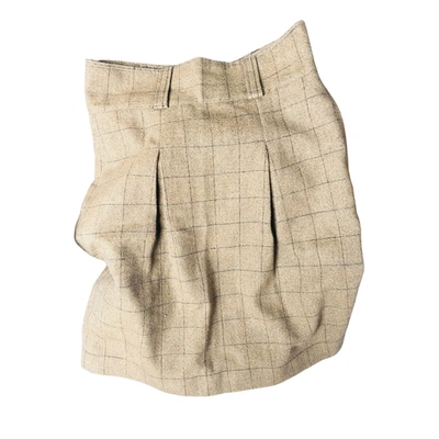 Pre-owned Paul & Shark Tweed Mid-length Skirt In Brown
