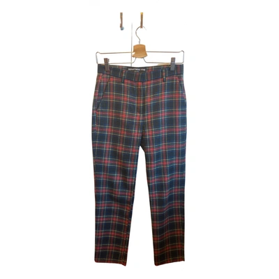 Pre-owned Department 5 Wool Straight Pants In Blue
