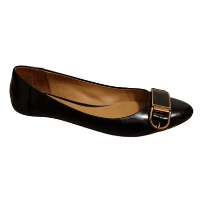 Pre-owned Aerin Patent Leather Ballet Flats In Black