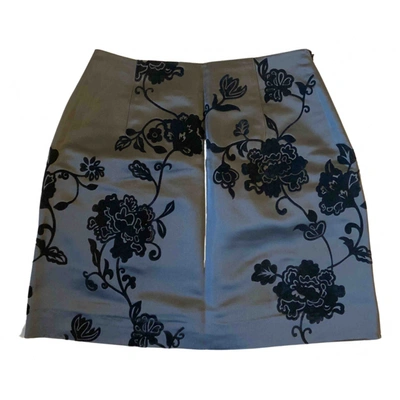 Pre-owned Alberta Ferretti Silk Mini Skirt In Grey