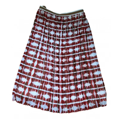 Pre-owned Massimo Dutti Mid-length Skirt In Red