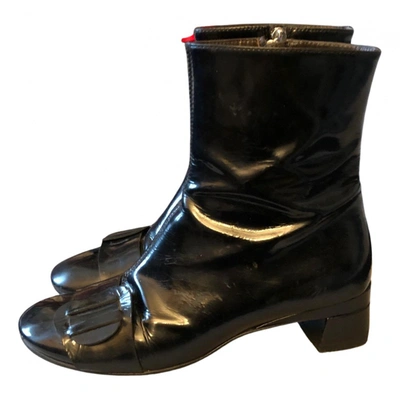 Pre-owned Fratelli Rossetti Patent Leather Ankle Boots In Black