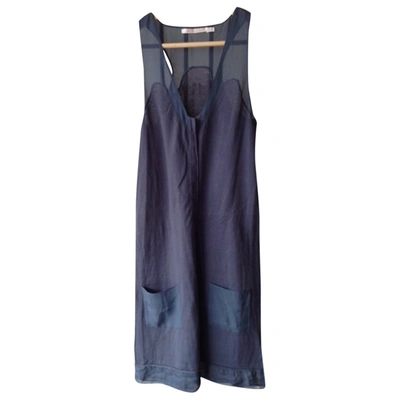 Pre-owned Berenice Mid-length Dress In Navy