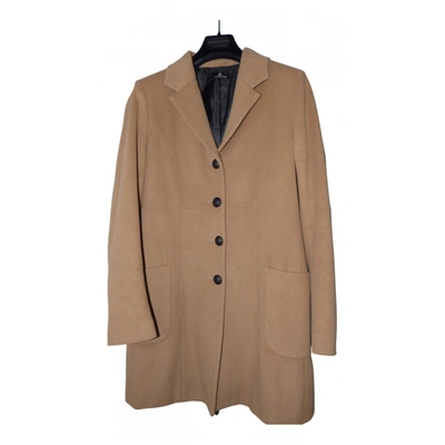 Pre-owned One Step Wool Coat In Camel