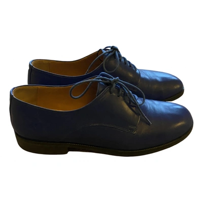 Pre-owned Maison Margiela Leather Lace Ups In Blue