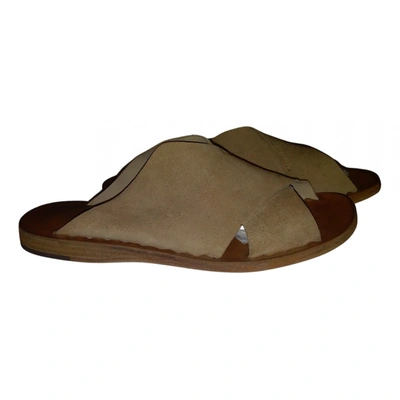 Pre-owned Officine Creative Leather Mules In Camel