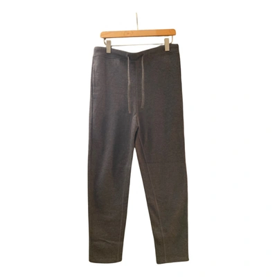 Pre-owned Majestic Wool Trousers In Grey